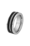 Geoffrey Beene Stainless Steel Inset Wire Band Ring