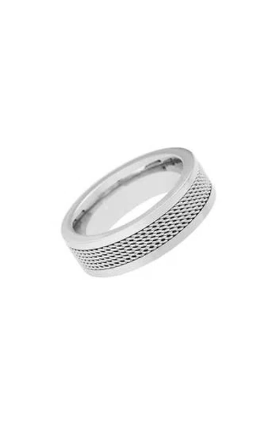 Geoffrey Beene Stainless Steel Mesh Band Ring