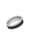 Geoffrey Beene Stainless Steel Mesh Band Ring In Black