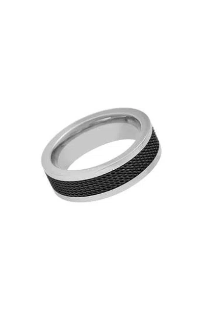 Geoffrey Beene Stainless Steel Mesh Band Ring