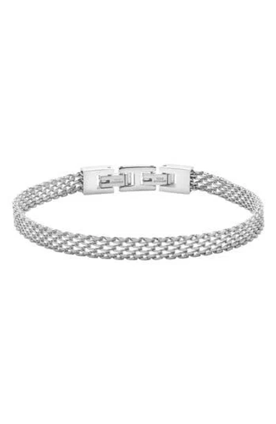 Geoffrey Beene Stainless Steel Mesh Chain Bracelet
