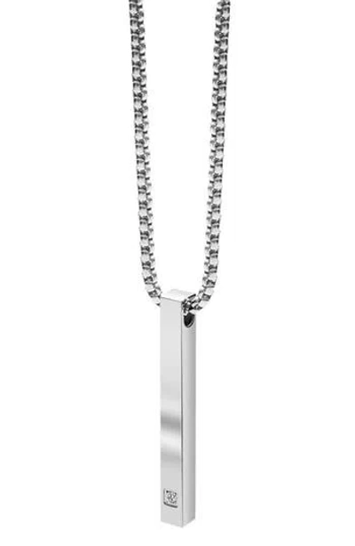 Geoffrey Beene Stainless Steel Vertical Bar Pendant Necklace