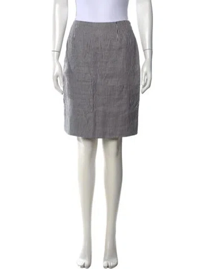 Pre-owned Geoffrey Beene Striped Knee-length Skirt In Black/white