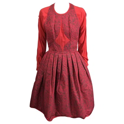 Pre-owned Geoffrey Beene Taffetta Cocktail Dress In Red