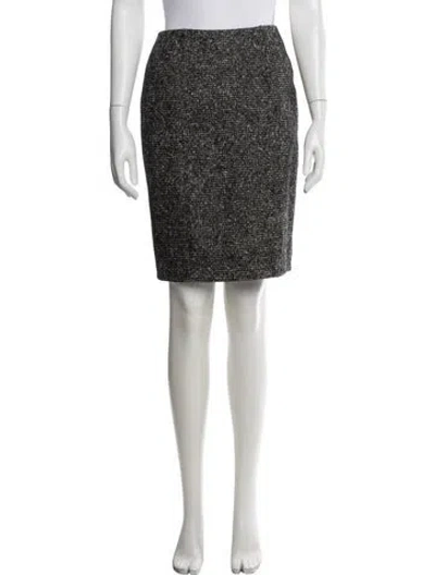 Pre-owned Geoffrey Beene Tweed Pattern Knee-length Skirt In Neutral