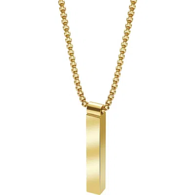 Geoffrey Beene Vertical Bar Pendant Necklace In Gold