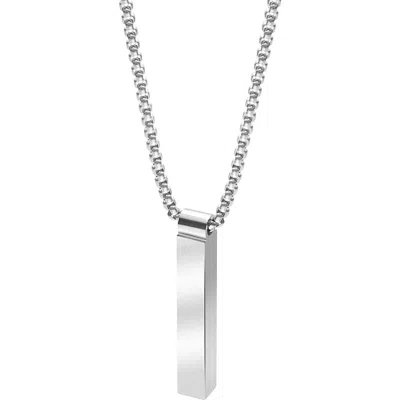 Geoffrey Beene Vertical Bar Pendant Necklace In Silver