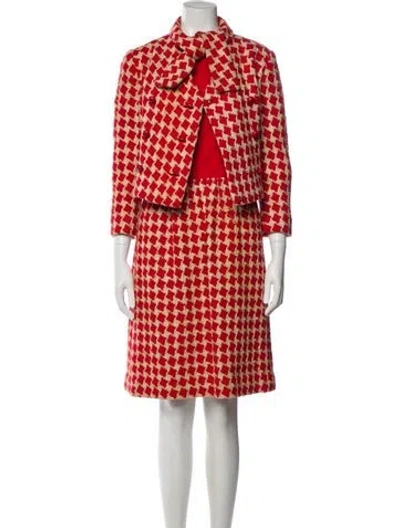 Pre-owned Geoffrey Beene Vintage 1960's Dress Set In Red
