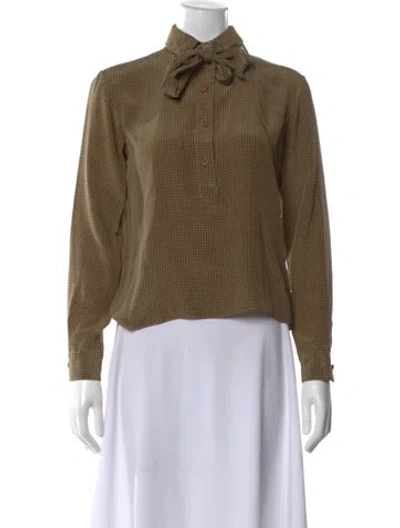 Pre-owned Geoffrey Beene Vintage 1970's Blouse In Neutral