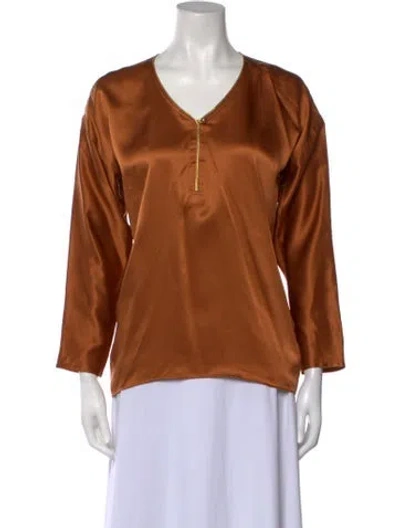 Pre-owned Geoffrey Beene Vintage 1970's Blouse In Orange