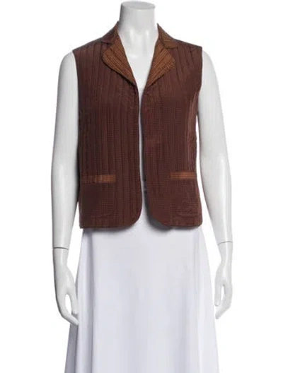 Pre-owned Geoffrey Beene Vintage 1970's Vest In Brown
