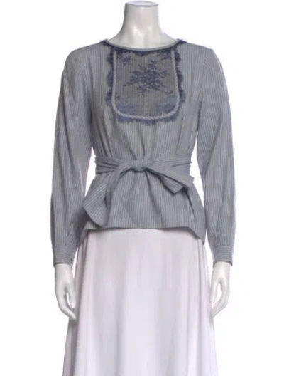 Pre-owned Geoffrey Beene Vintage 1980's Blouse In Blue