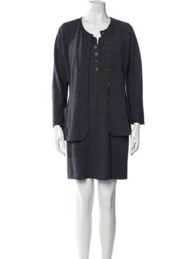 Pre-owned Geoffrey Beene Vintage 1980's Dress Set In Grey