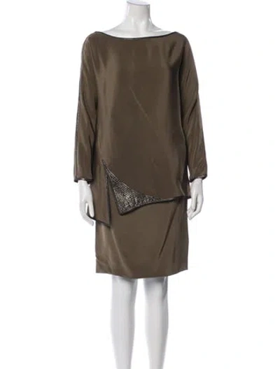 Pre-owned Geoffrey Beene Vintage 1980's Skirt Set In Gold/green