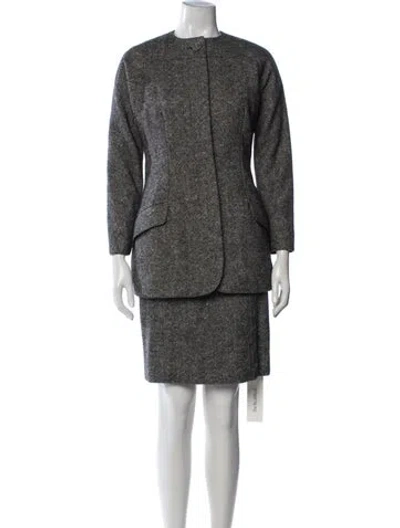 Pre-owned Geoffrey Beene Vintage 1980's Skirt Suit In Black/white