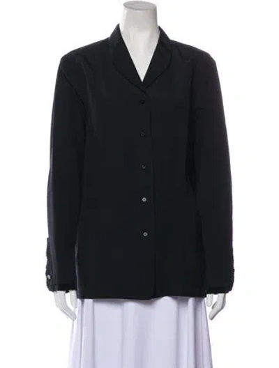 Pre-owned Geoffrey Beene Vintage 1990's Button-up Top In Black