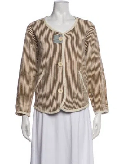 Pre-owned Geoffrey Beene Vintage 1990's Jacket In Brown/neutrals