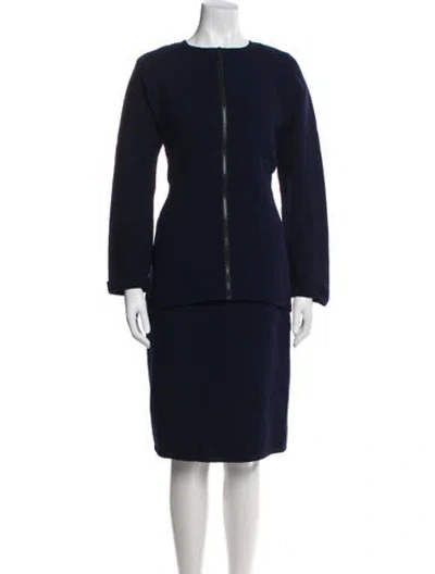 Pre-owned Geoffrey Beene Vintage 1990's Skirt Suit In Blue