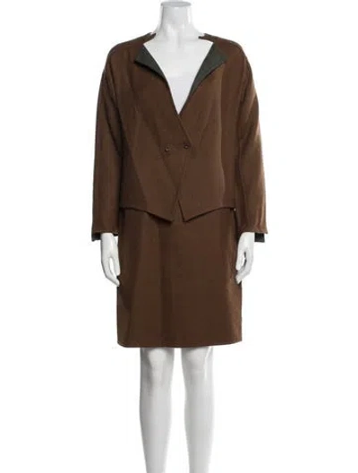 Pre-owned Geoffrey Beene Vintage 1990's Skirt Suit In Brown