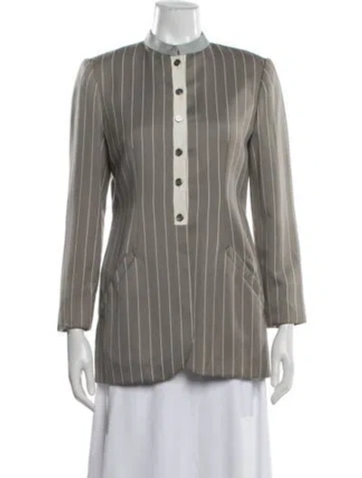 Pre-owned Geoffrey Beene Vintage 1990's Skirt Suit In Grey/white