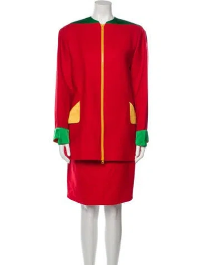 Pre-owned Geoffrey Beene Vintage 1990's Skirt Suit In Red