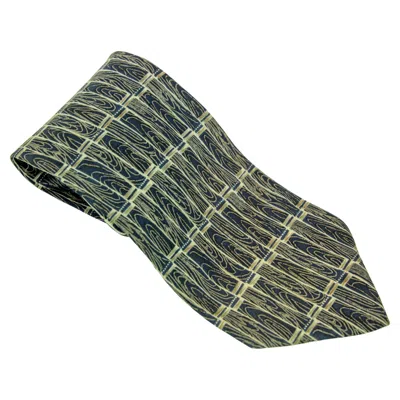 Pre-owned Geoffrey Beene Vintage  Men's Silk Neck Tie Made In Italy In Gray