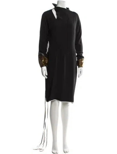 Pre-owned Geoffrey Beene Vintage Knee-length Dress In Black