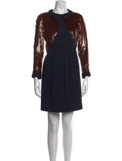 Pre-owned Geoffrey Beene Vintage Knee-length Dress In Black/brown