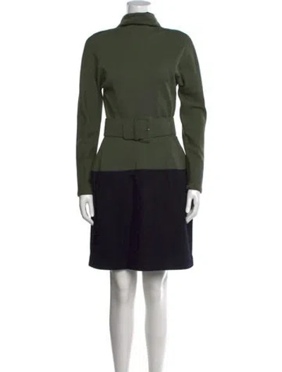 Pre-owned Geoffrey Beene Vintage Knee-length Dress In Black/green