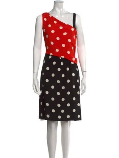 Pre-owned Geoffrey Beene Vintage Knee-length Dress In Black/red