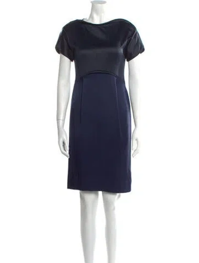 Pre-owned Geoffrey Beene Vintage Knee-length Dress In Blue