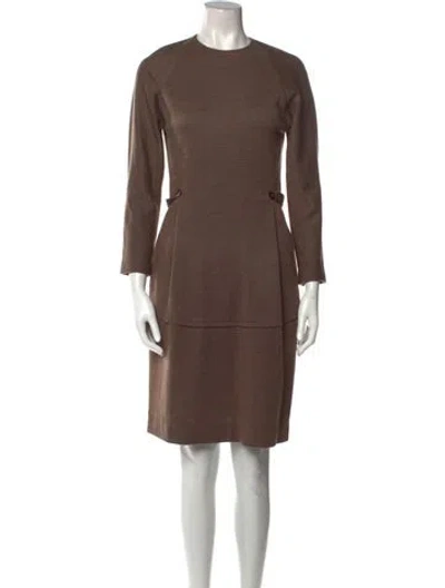 Pre-owned Geoffrey Beene Vintage Knee-length Dress In Brown