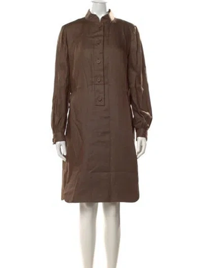 Pre-owned Geoffrey Beene Vintage Knee-length Dress In Brown