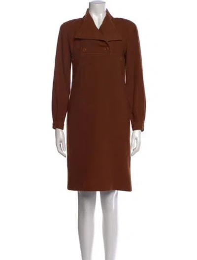 Pre-owned Geoffrey Beene Vintage Knee-length Dress In Brown