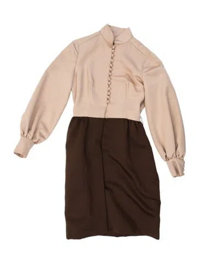 Pre-owned Geoffrey Beene Vintage Knee-length Dress In Brown/neutrals