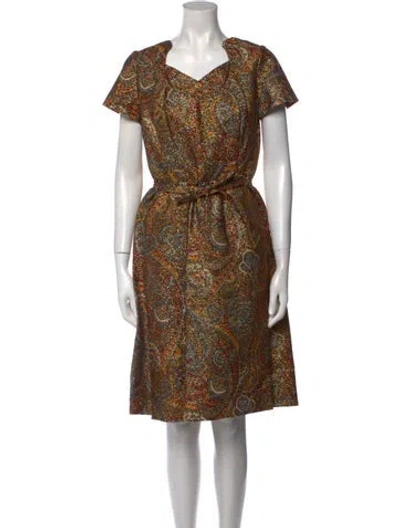 Pre-owned Geoffrey Beene Vintage Knee-length Dress In Neutral