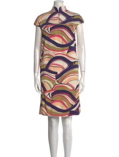 Pre-owned Geoffrey Beene Vintage Knee-length Dress In Neutral