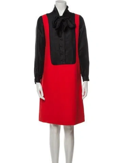 Pre-owned Geoffrey Beene Vintage Knee-length Dress In Red