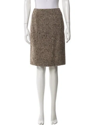 Pre-owned Geoffrey Beene Vintage Knee-length Skirt In Neutral