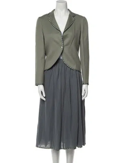 Pre-owned Geoffrey Beene Vintage Late 1970's - Early 1980's Skirt Suit In Green