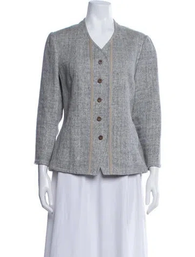 Pre-owned Geoffrey Beene Vintage Late 1980's - Early 1990's Blazer In Gray