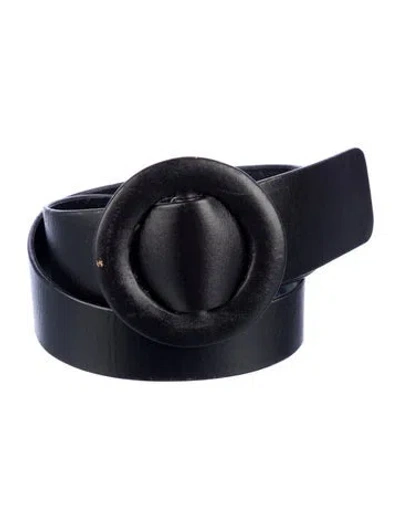 Pre-owned Geoffrey Beene Vintage Leather Waist Belt In Black