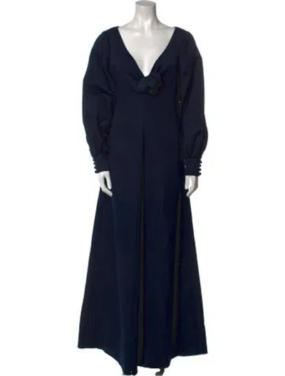 Pre-owned Geoffrey Beene Vintage Long Dress In Blue