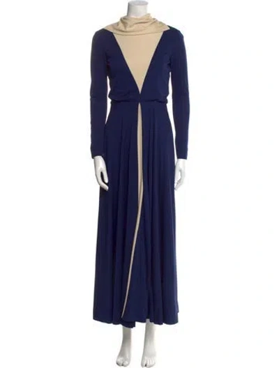 Pre-owned Geoffrey Beene Vintage Long Dress In Blue