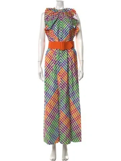 Pre-owned Geoffrey Beene Vintage Long Dress In Multi