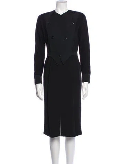 Pre-owned Geoffrey Beene Vintage Midi Length Dress In Black
