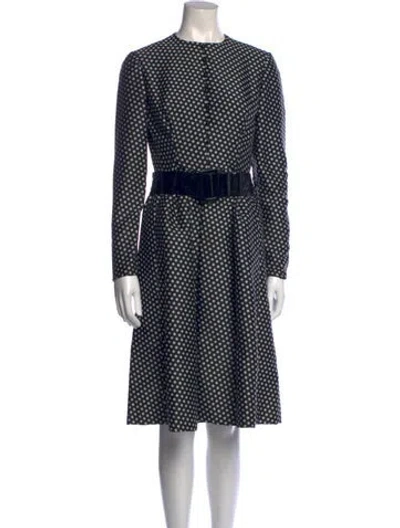Pre-owned Geoffrey Beene Vintage Midi Length Dress In Black