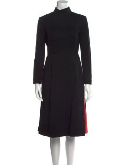 Pre-owned Geoffrey Beene Vintage Midi Length Dress In Black