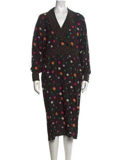 Pre-owned Geoffrey Beene Vintage Midi Length Dress In Black