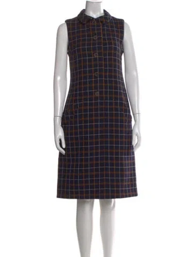 Pre-owned Geoffrey Beene Vintage Midi Length Dress In Blue